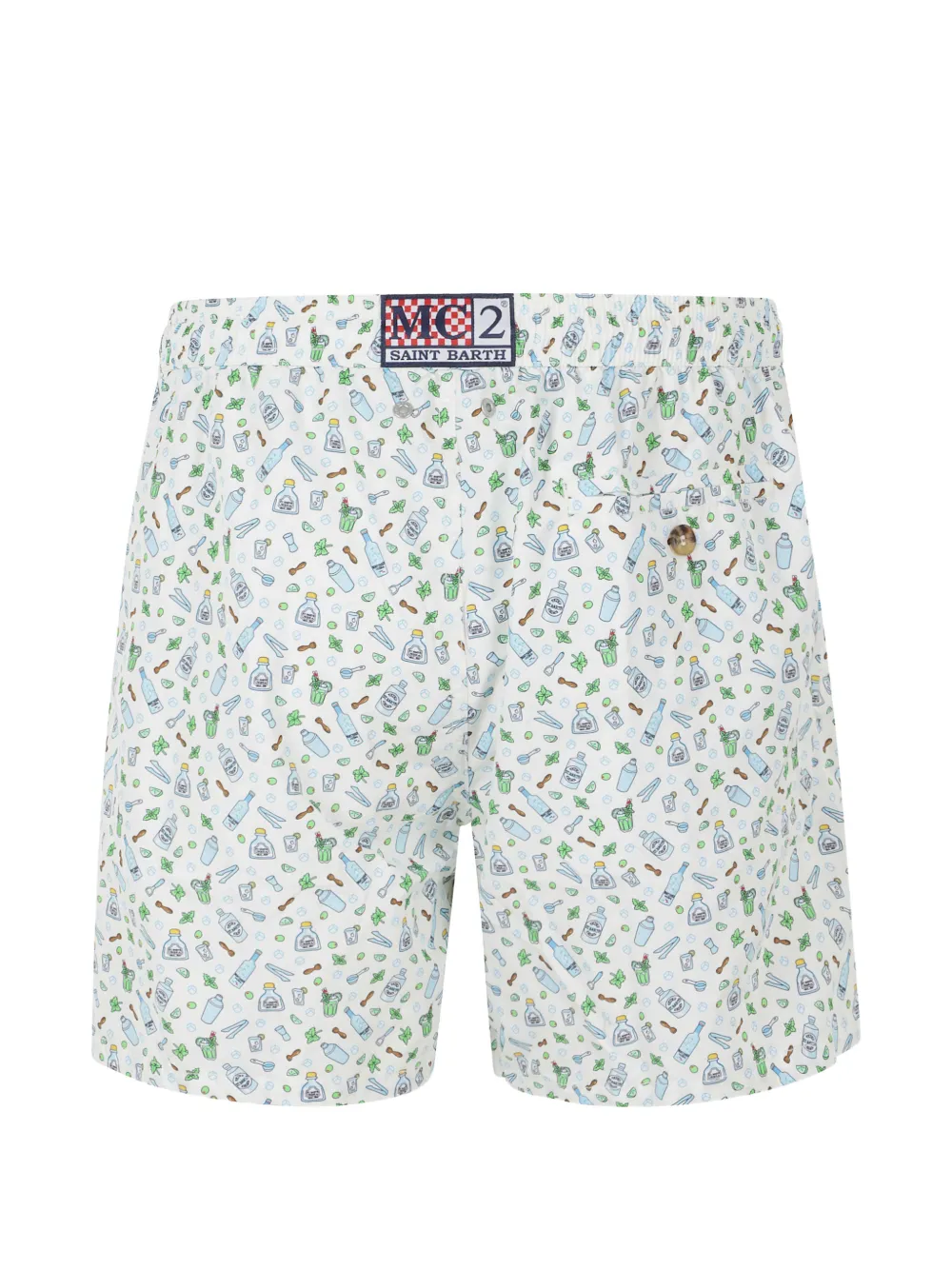 MC2 Saint Barth Zwembroek met grafische print Wit