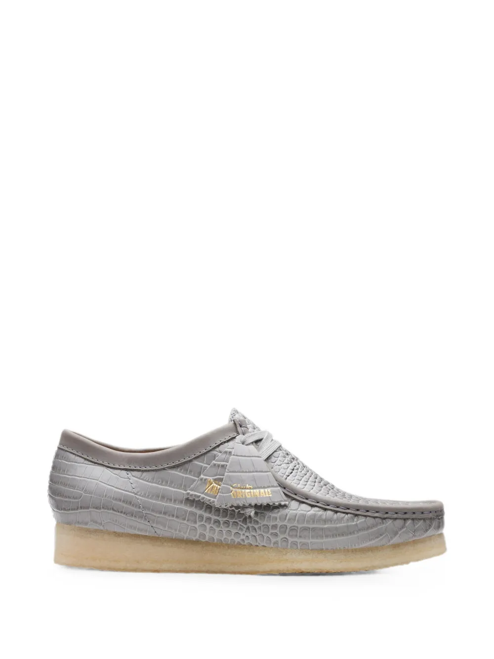 Clarks Originals Wallabee crocodile-effect leather boots Grijs