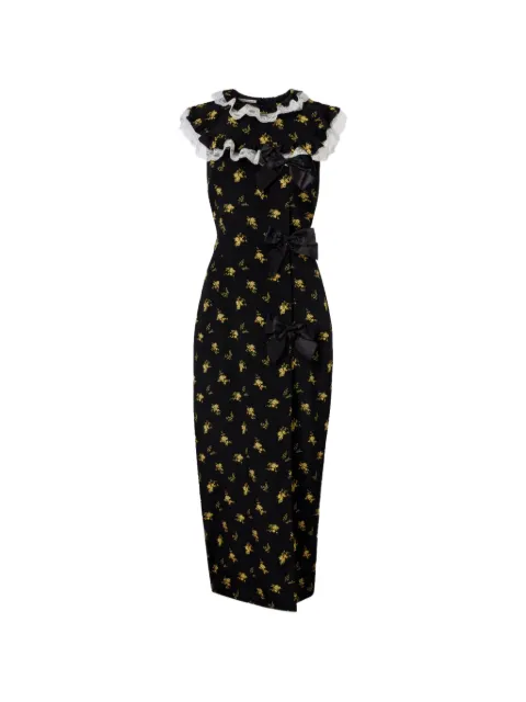 Alessandra Rich ruffled bow-embellished midi dress