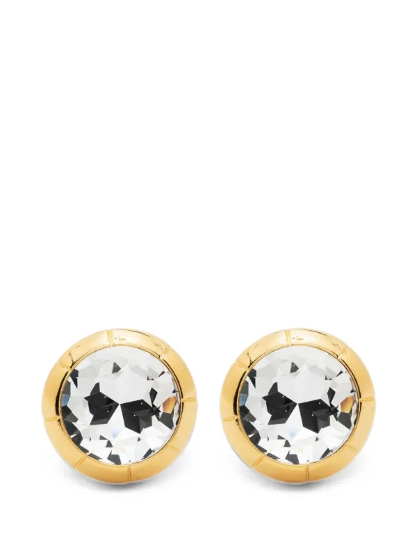 Alessandra Rich Crystal-embellished Round Earrings in Gold