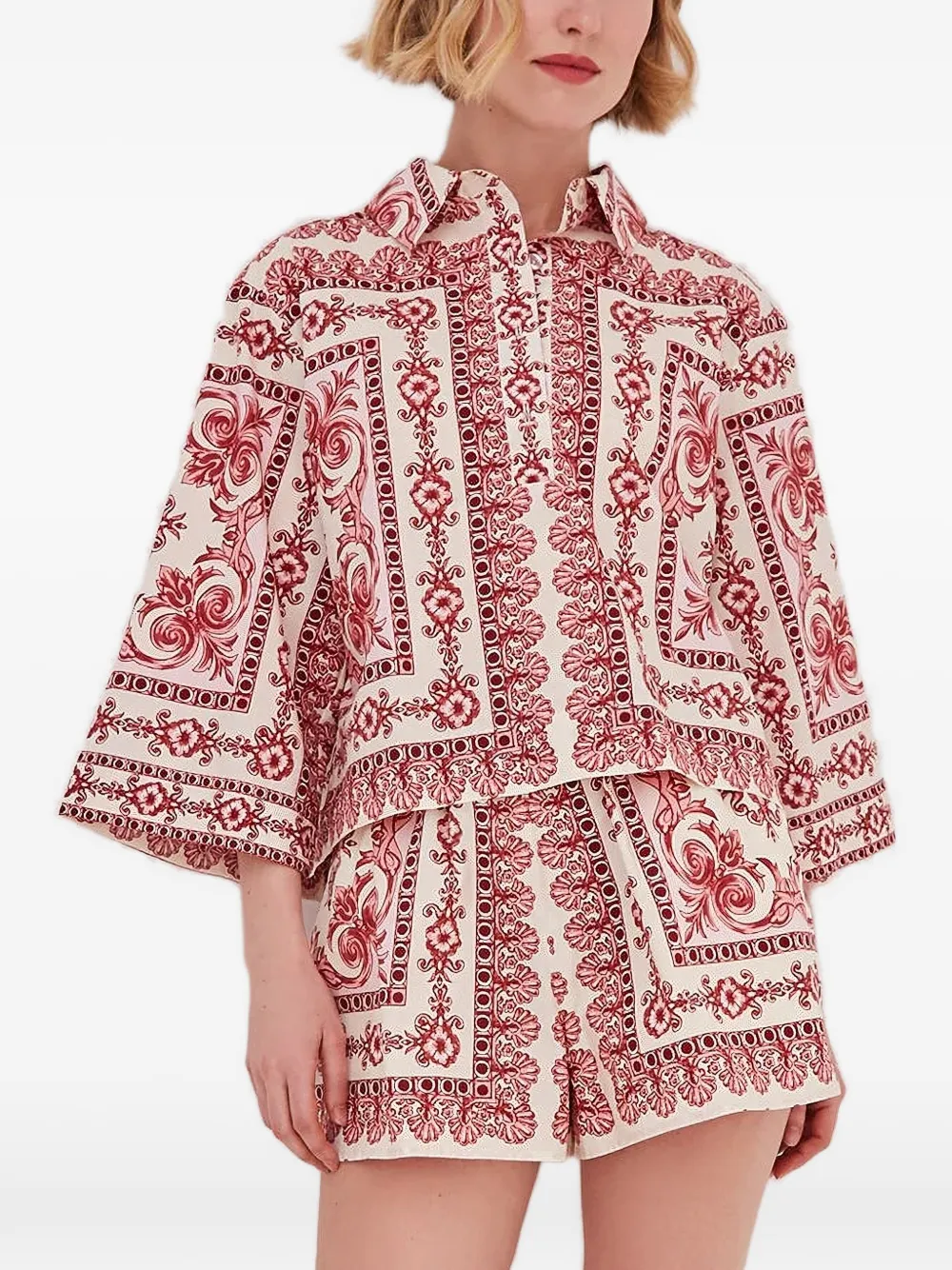Cara Erica blouse met print Rood