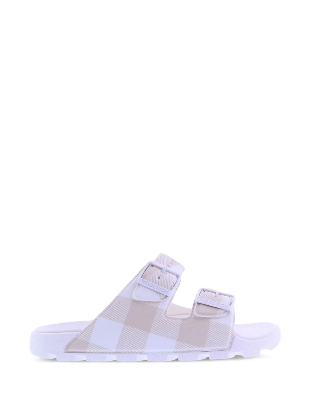 Woolrich check-pattern buckle-fastening slides - Bianco