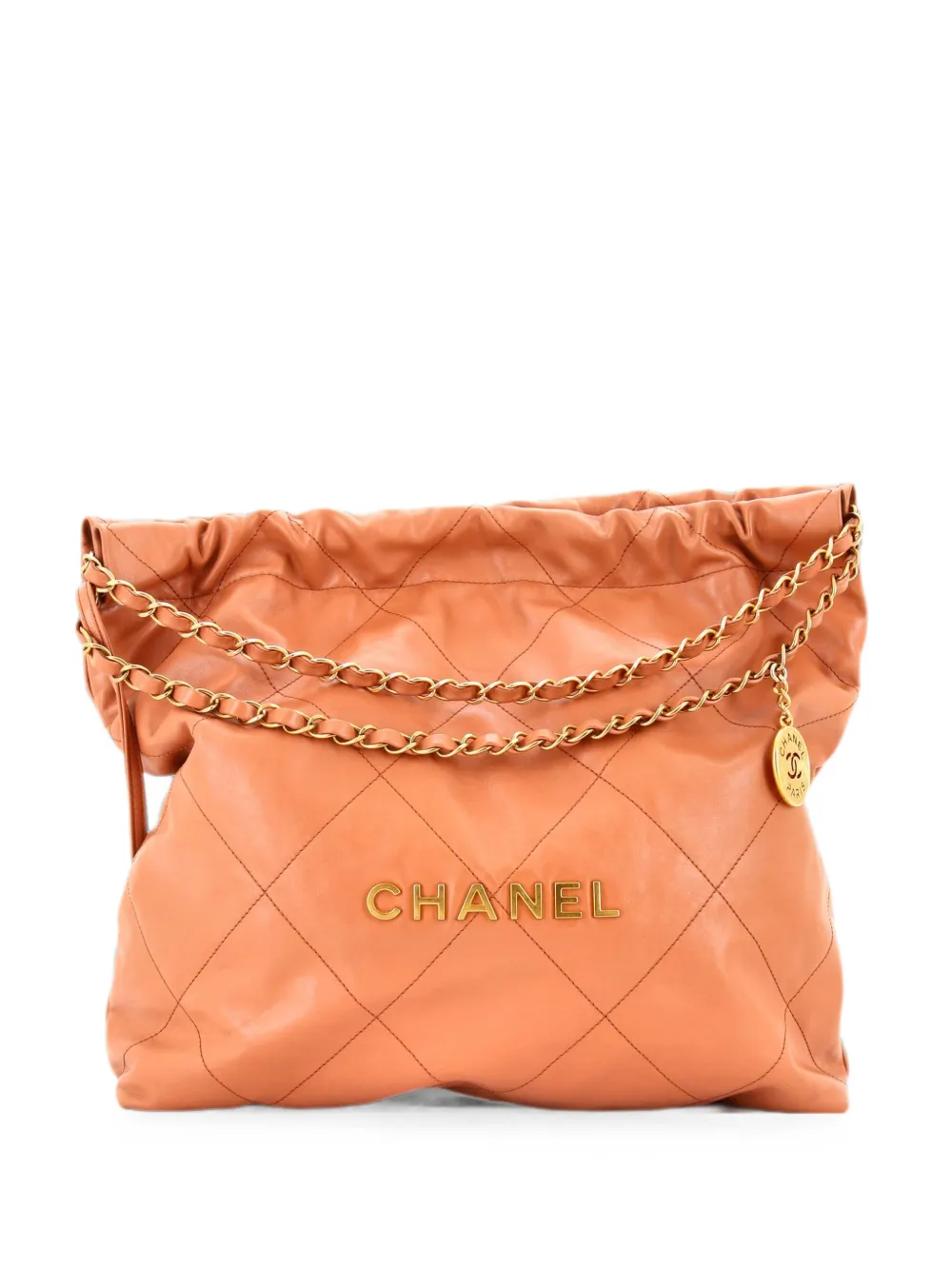 CHANEL Pre-Owned Borsa passepartout 22 media in pelle di vitello trapuntata con catena - Toni neutri