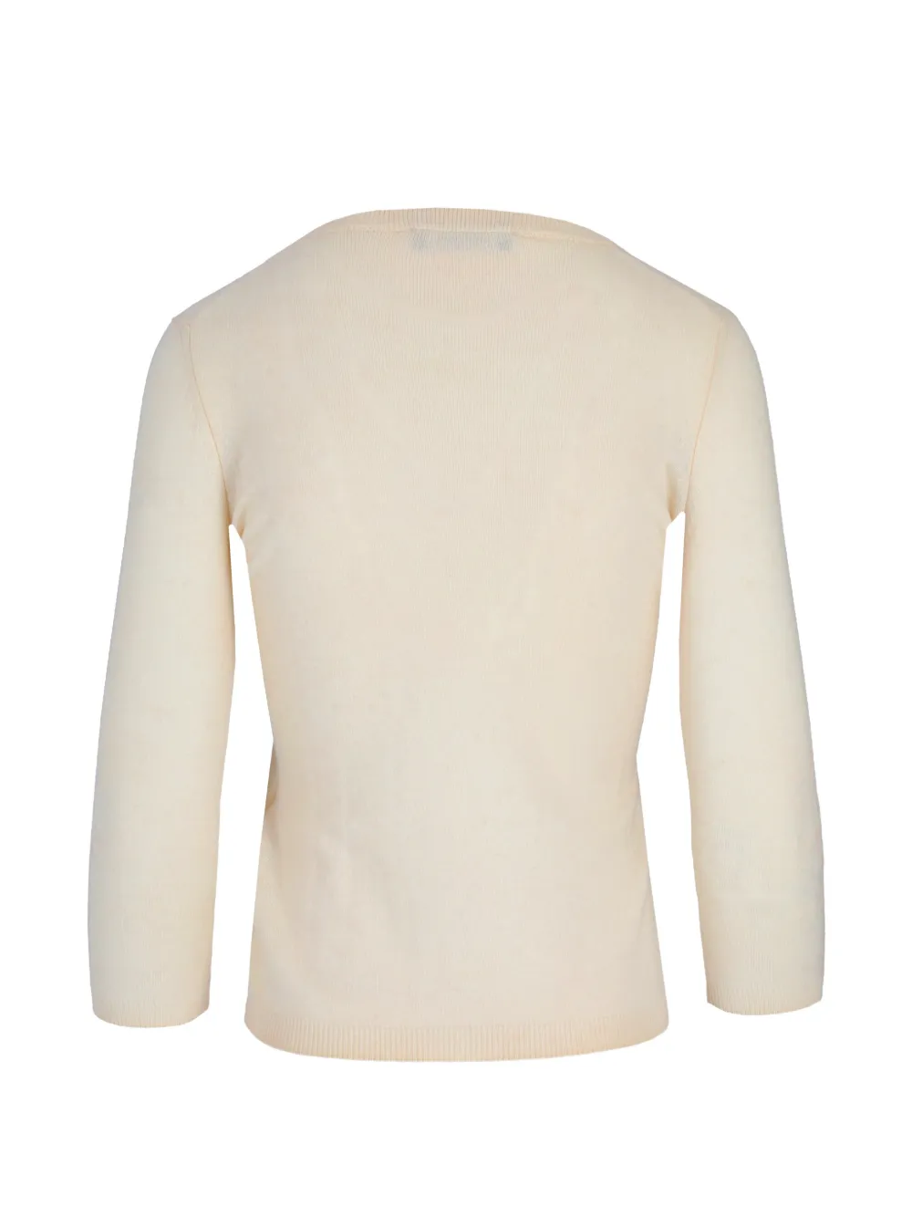La-Rose Fijngebreide trui met cropped mouwen Beige