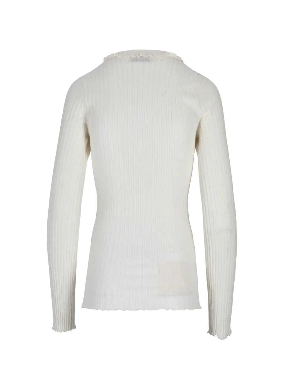 Miu Ribgebreide trui met ruches Beige