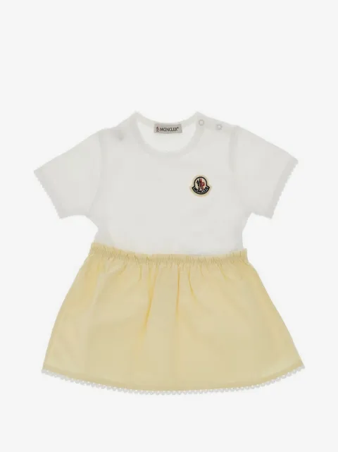 Moncler logo-patch ruffled dress