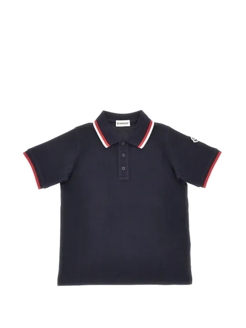 Moncler striped-trim polo shirt