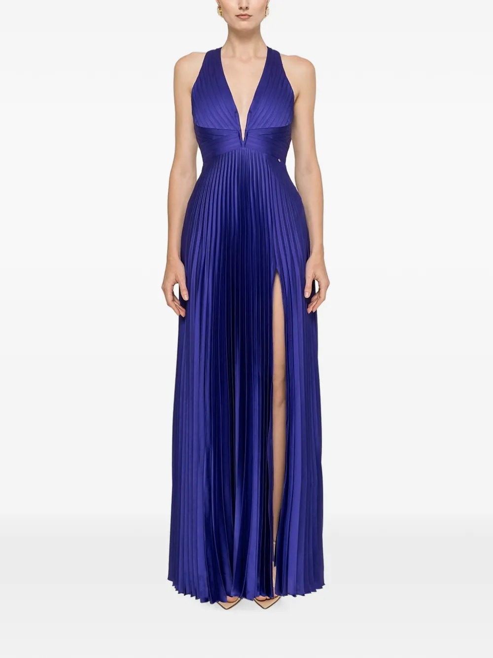 NISSA pleated satin maxi dress - Viola