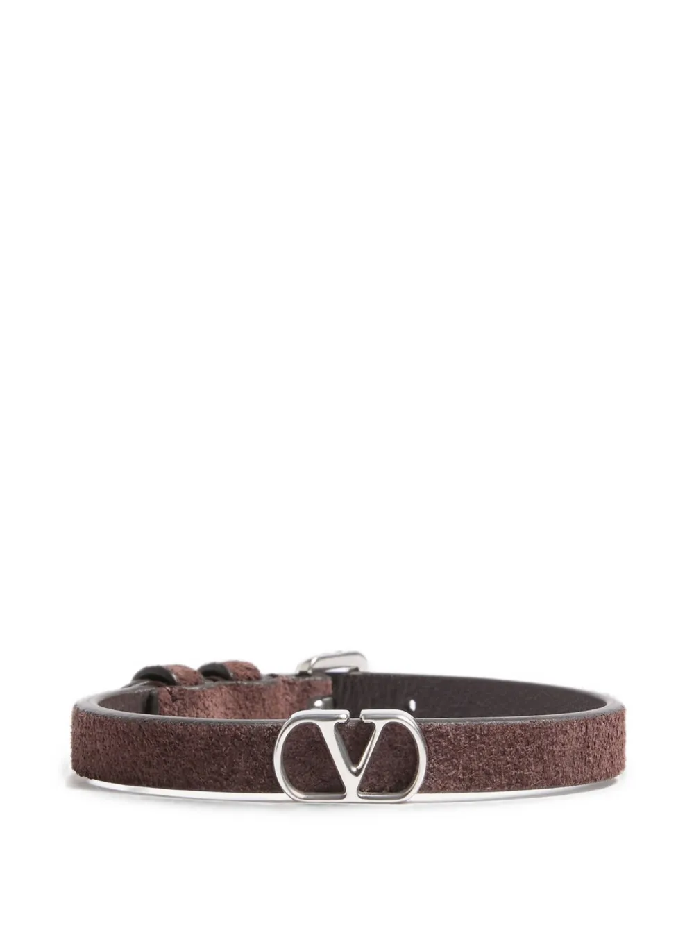 Valentino Garavani VLogo Signature suede bracelet - Marrone