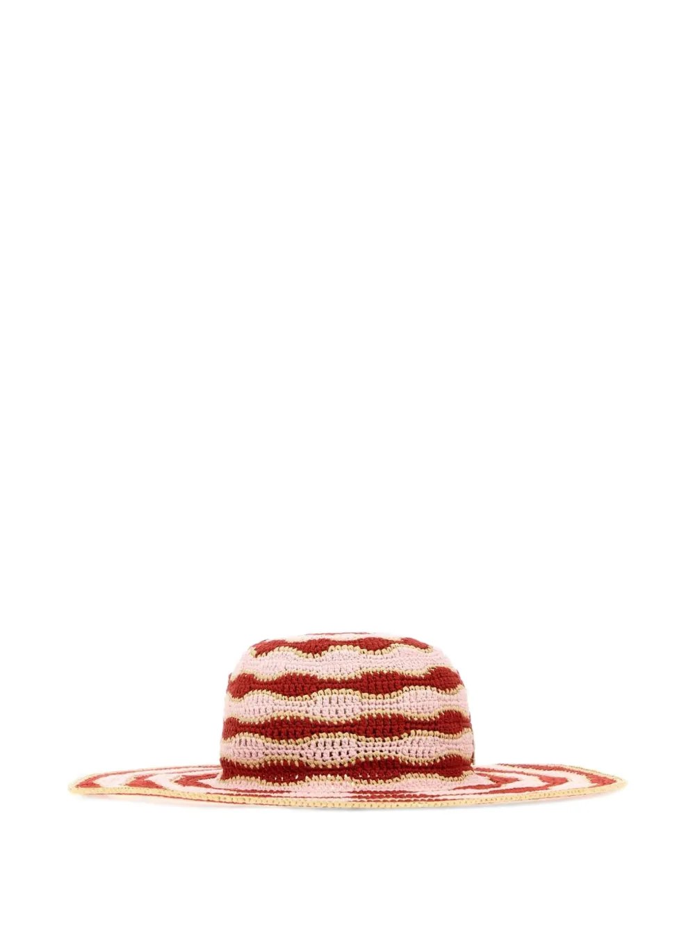 FENDI Gehäkelter Hut mit Streifen - Rosa