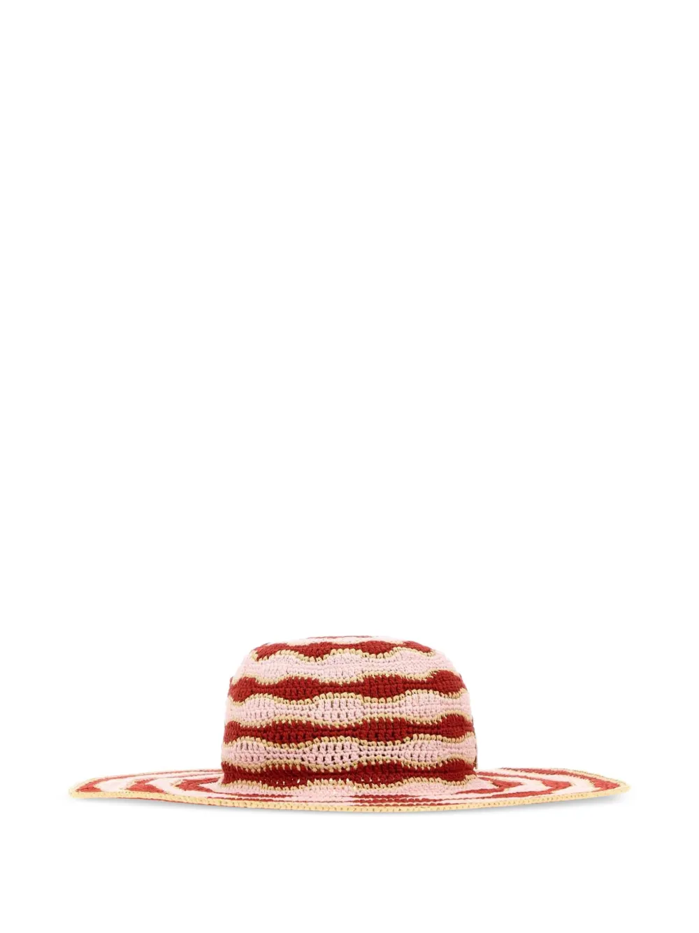 FENDI Gehäkelter Hut mit Streifen - Rosa