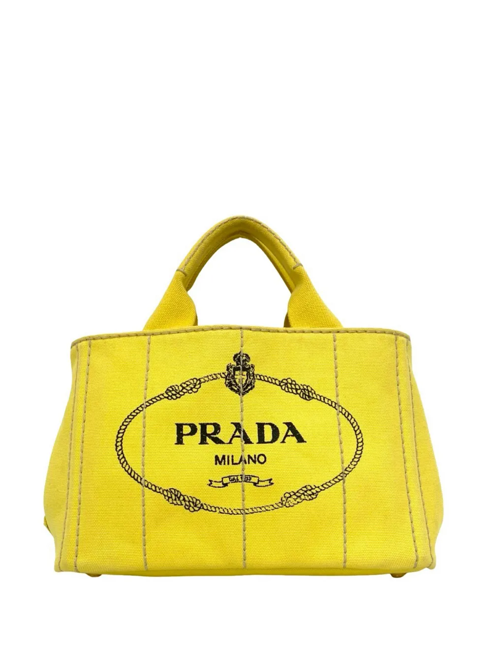 Prada Pre-Owned 2013-2026 Canvas Canapa Logo satchel - Yellow