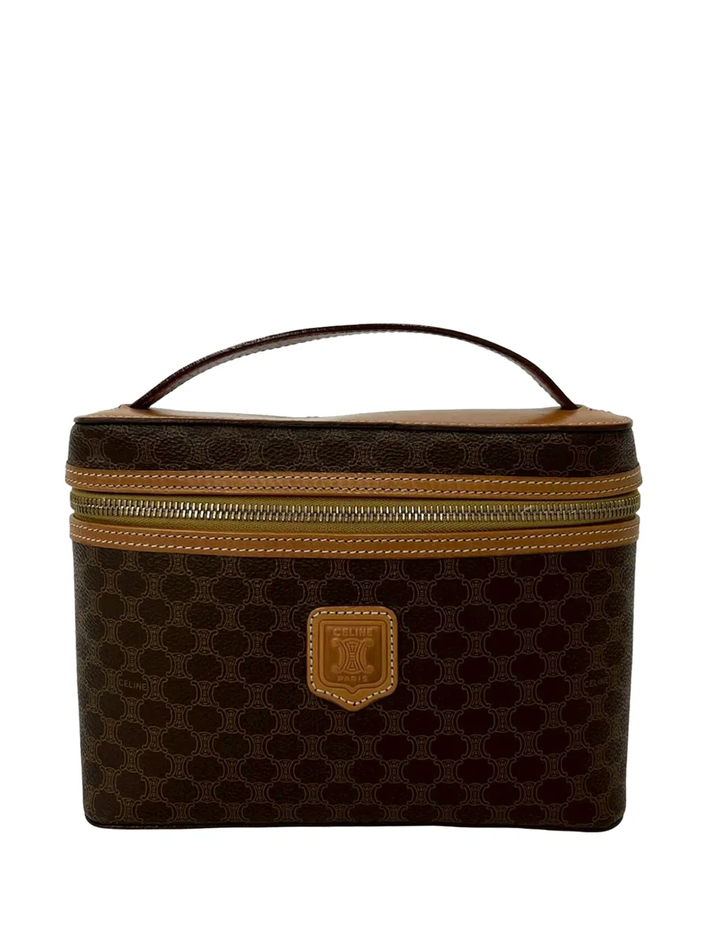 Celine Pre-Owned 1996 Macadam Coated Canvas vanity bag - Brown