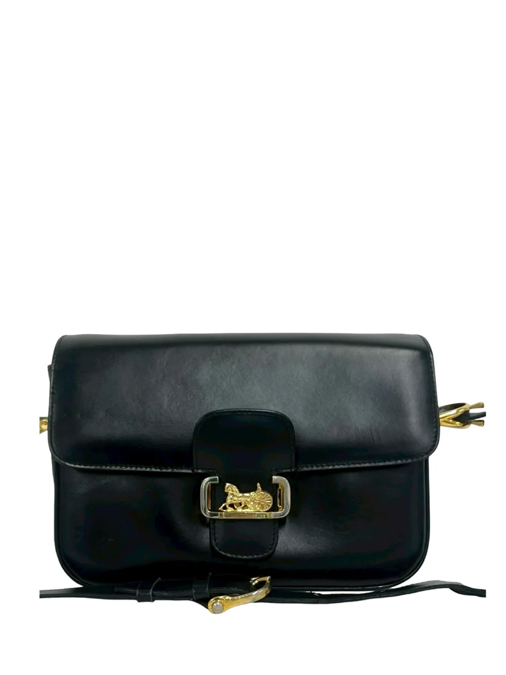 Celine Pre-Owned 20th Century Calfskin Horse Carriage crossbody bag - Black