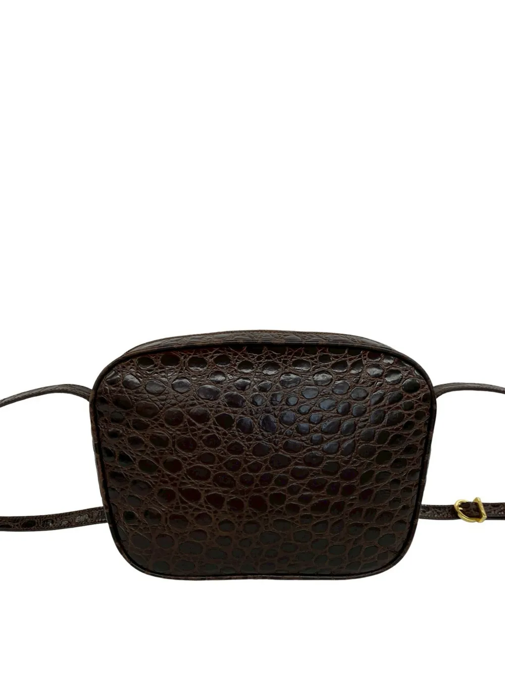  Ferragamo Pre-owned Bandolera Vara De Piel Con Efecto De Piel De Cocodrilo En Relieve 2010-2026 - Marrón 