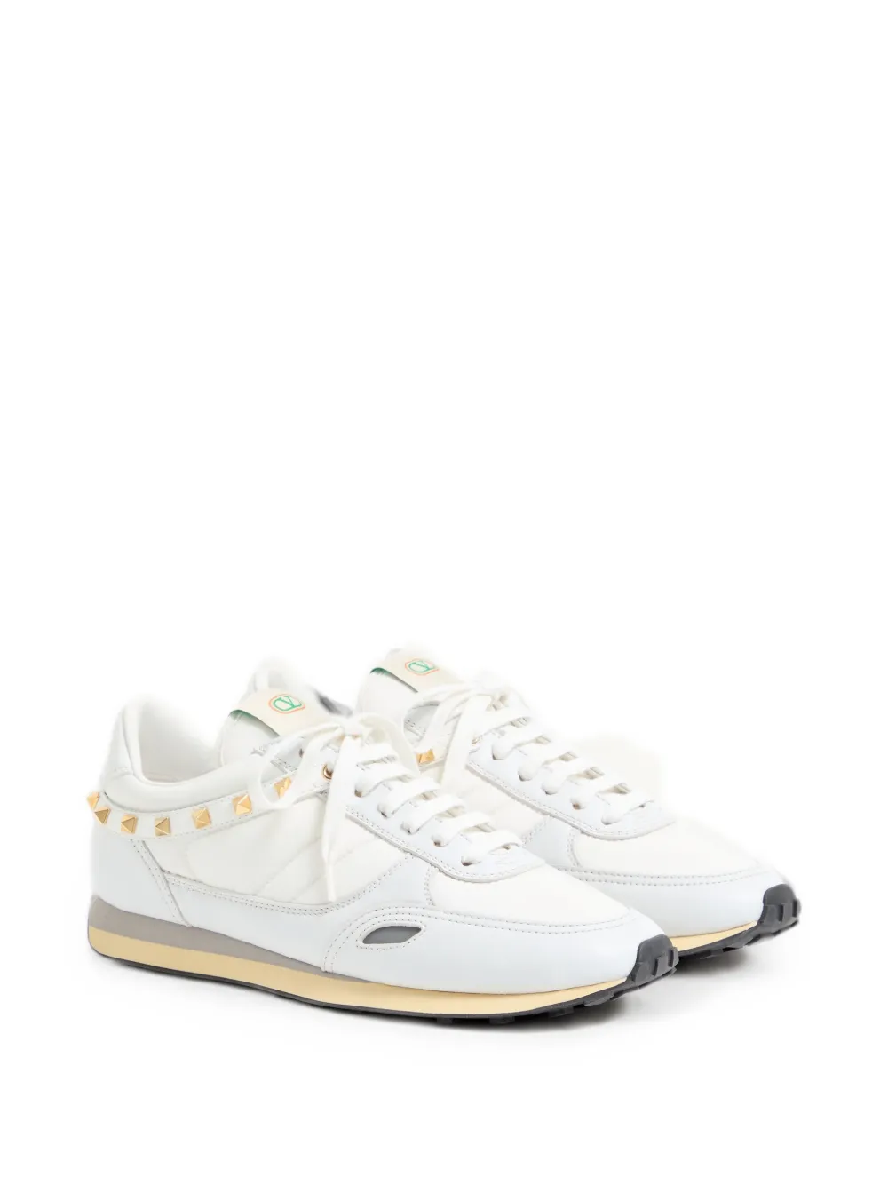 Valentino Garavani Stud Up sneakers in leather and nylon Wit