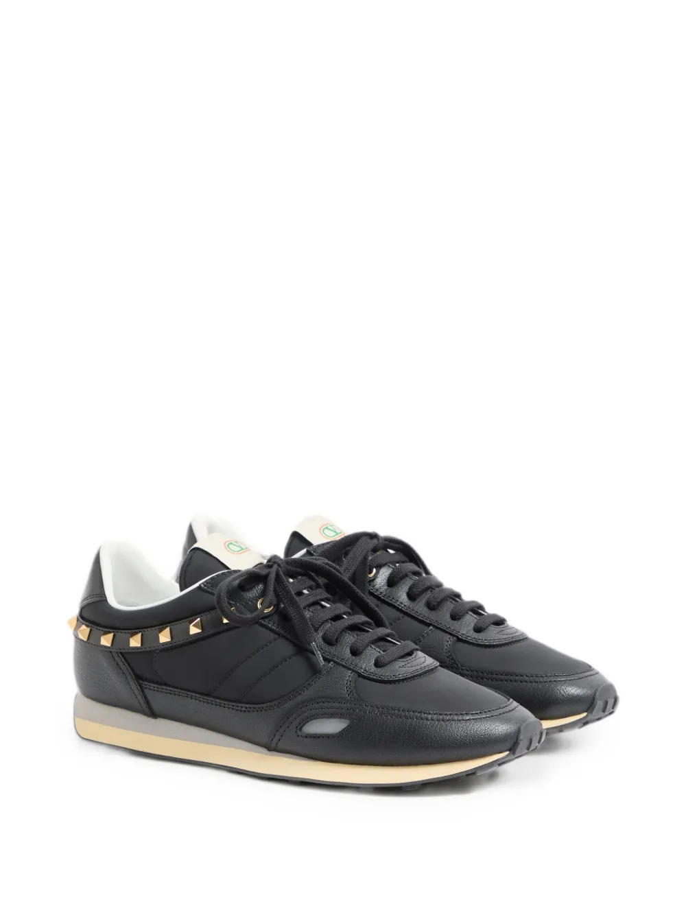 Valentino Garavani Stud Up sneakers van leer en nylon Zwart