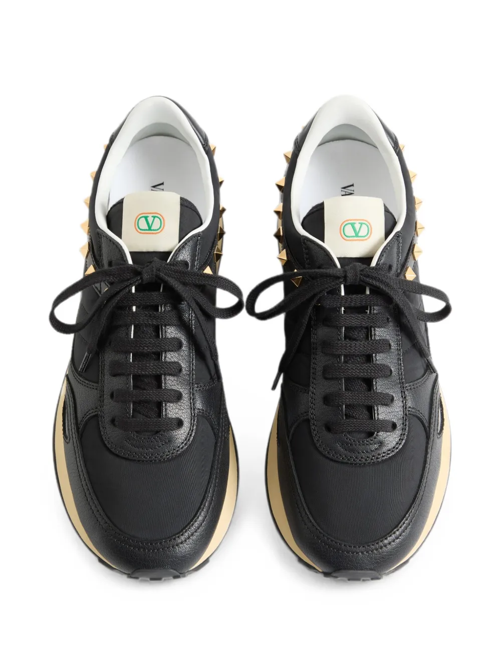 Valentino Garavani Stud Up sneakers van leer en nylon Zwart