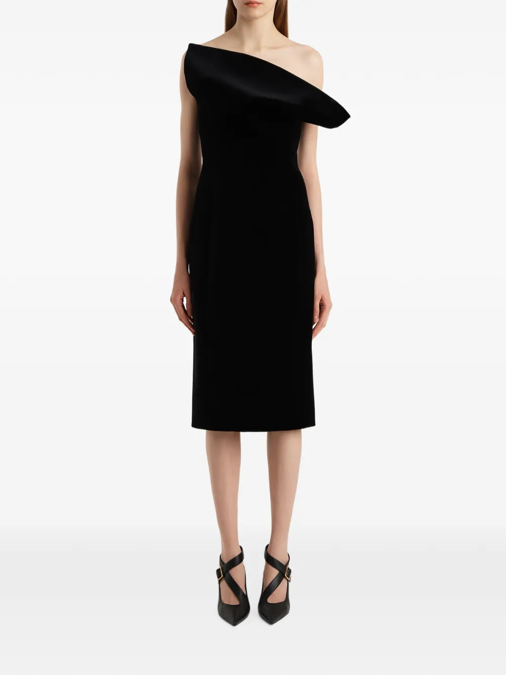 KHAITE Sato dress in black velvet - Schwarz