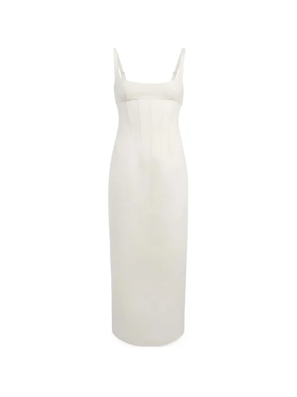 khaite cream dress Khaite Lotte Dress in Cream - Ivory Designer Dress