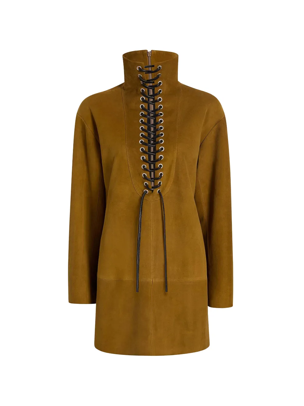 KHAITE Abito Lee in pelle scamosciata - Marrone