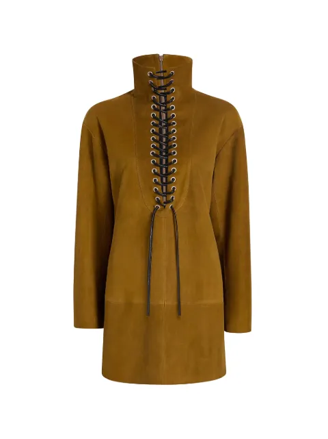 KHAITE vestido Lee de ante