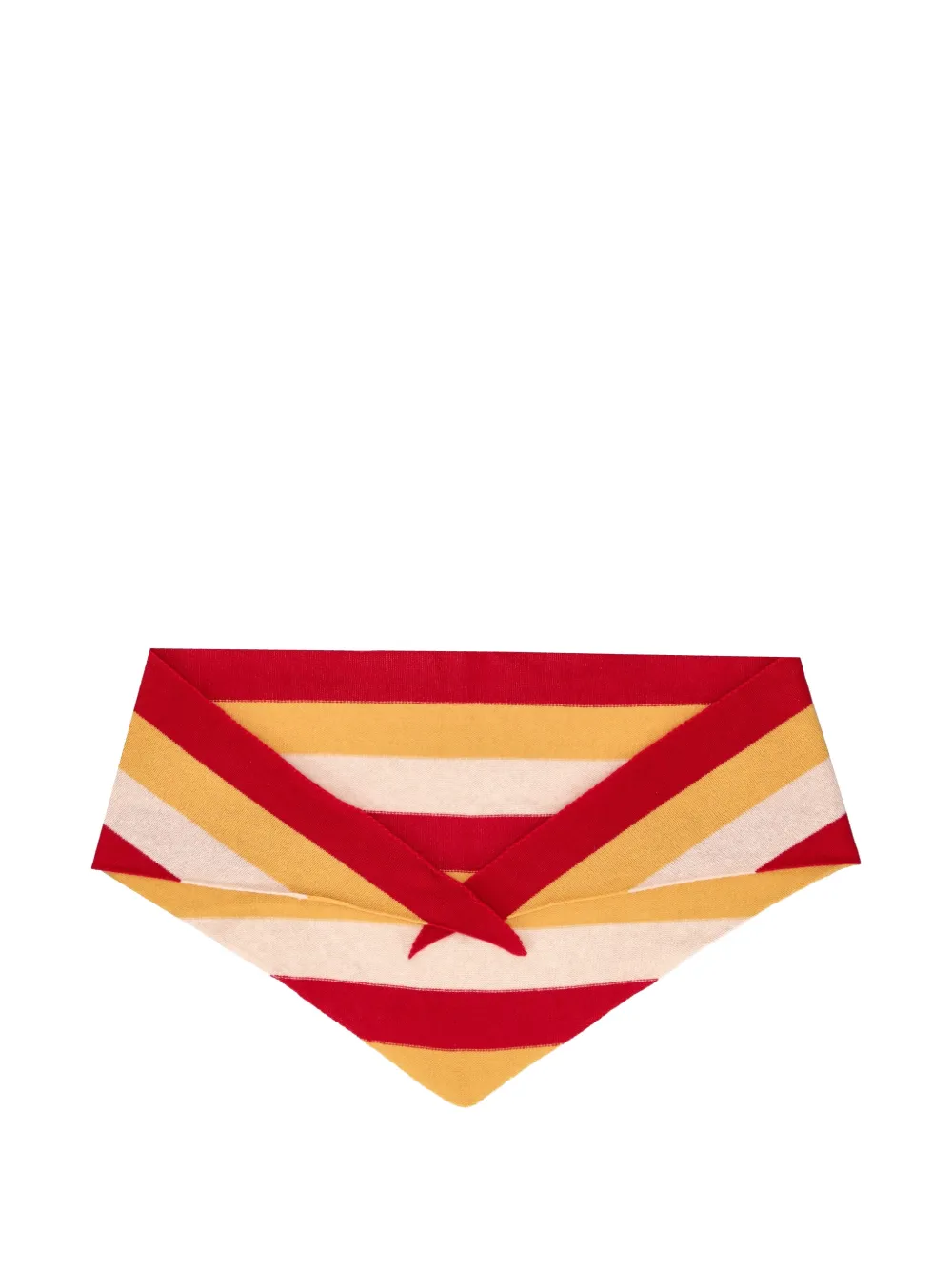 La-Rose striped triangular scarf - Rosso