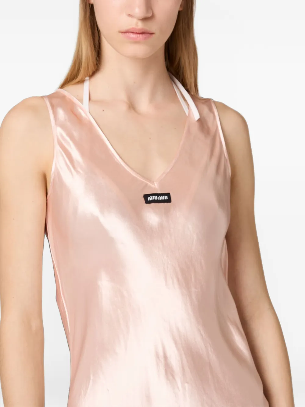 Miu Satijnen midi-jurk Roze