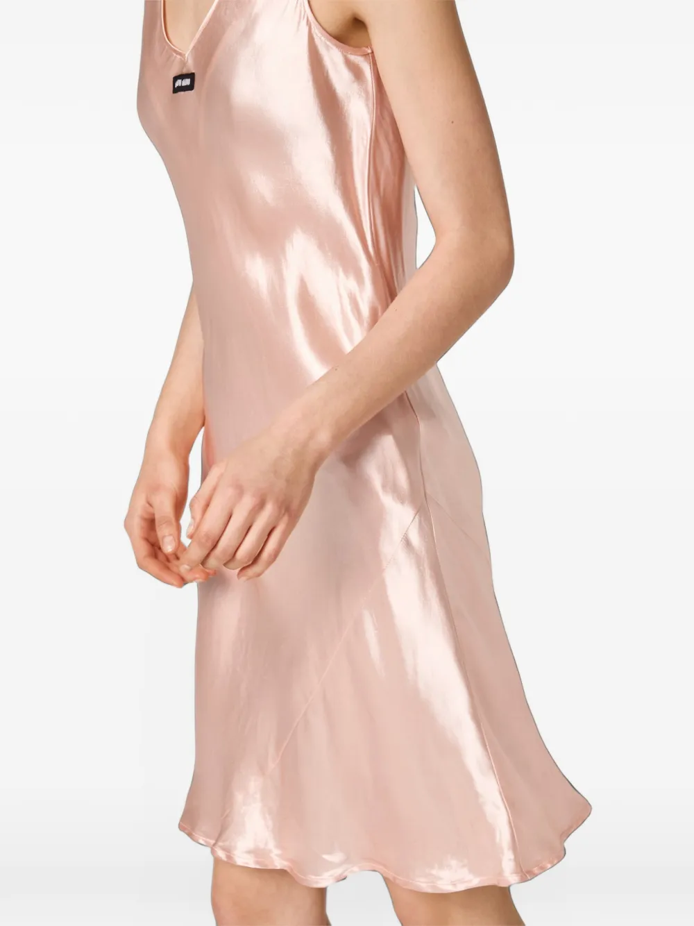 Miu Satijnen midi-jurk Roze