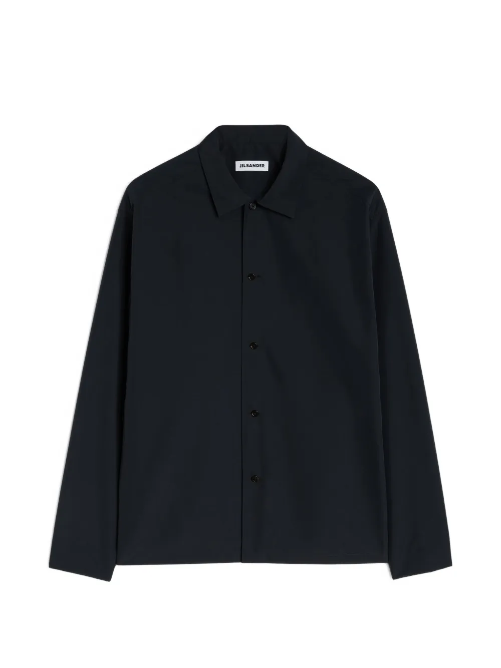 Jil Sander Boxy overhemd van gerecycled polyester met lange mouwen Zwart