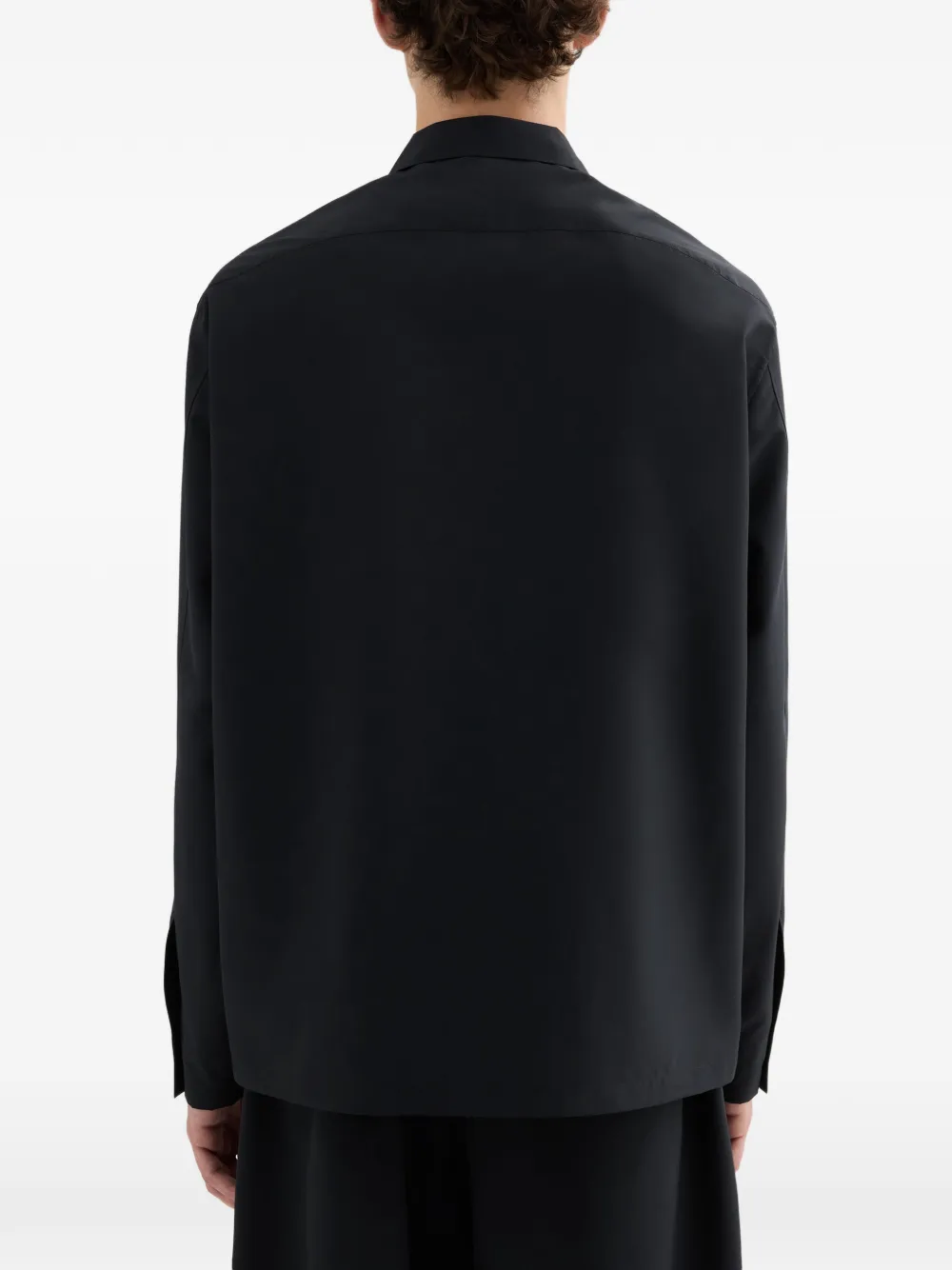 Jil Sander Boxy overhemd van gerecycled polyester met lange mouwen Zwart