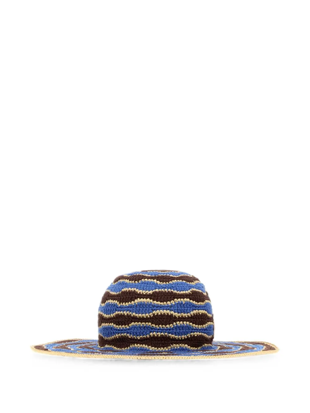 FENDI Gehäkelter Fischerhut mit Logo - Blau