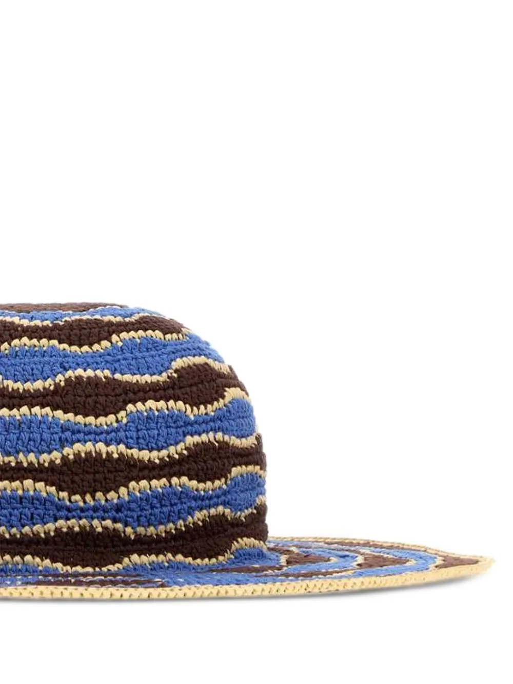 FENDI Gehaakte hoed met logopatch Blauw