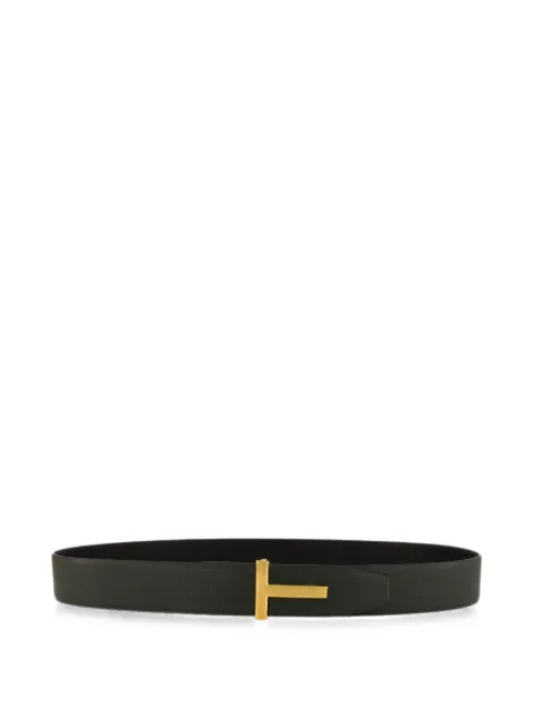 TOM FORD T-buckle grained-leather belt