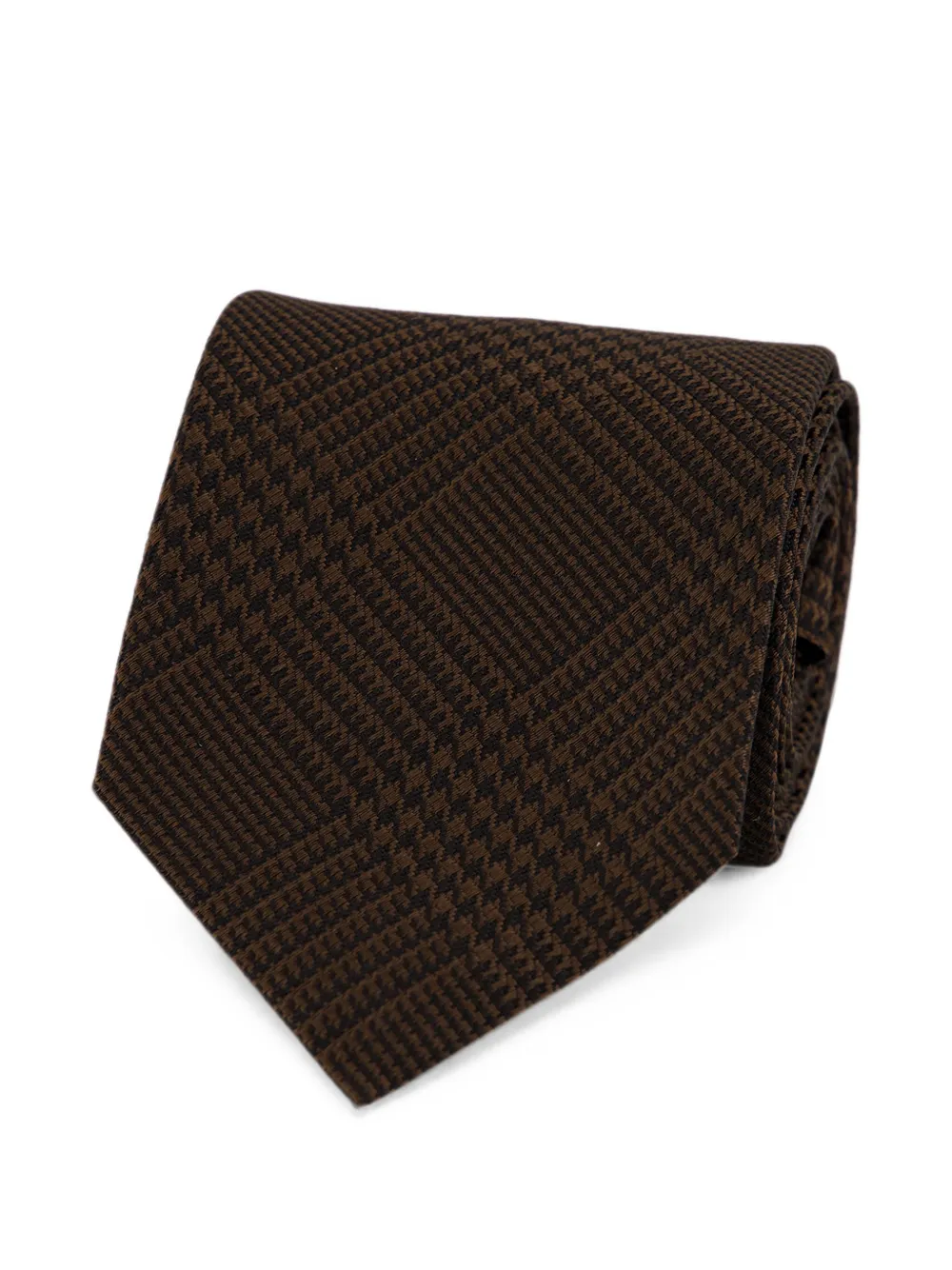 TOM FORD Stropdas met pied-de-poule print Bruin