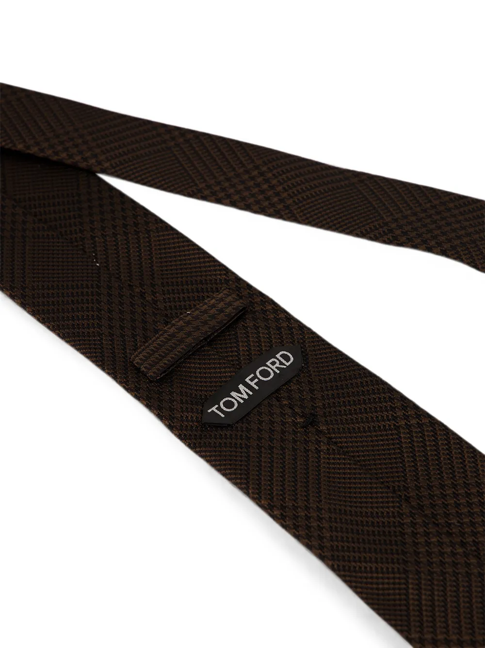 TOM FORD Stropdas met pied-de-poule print Bruin