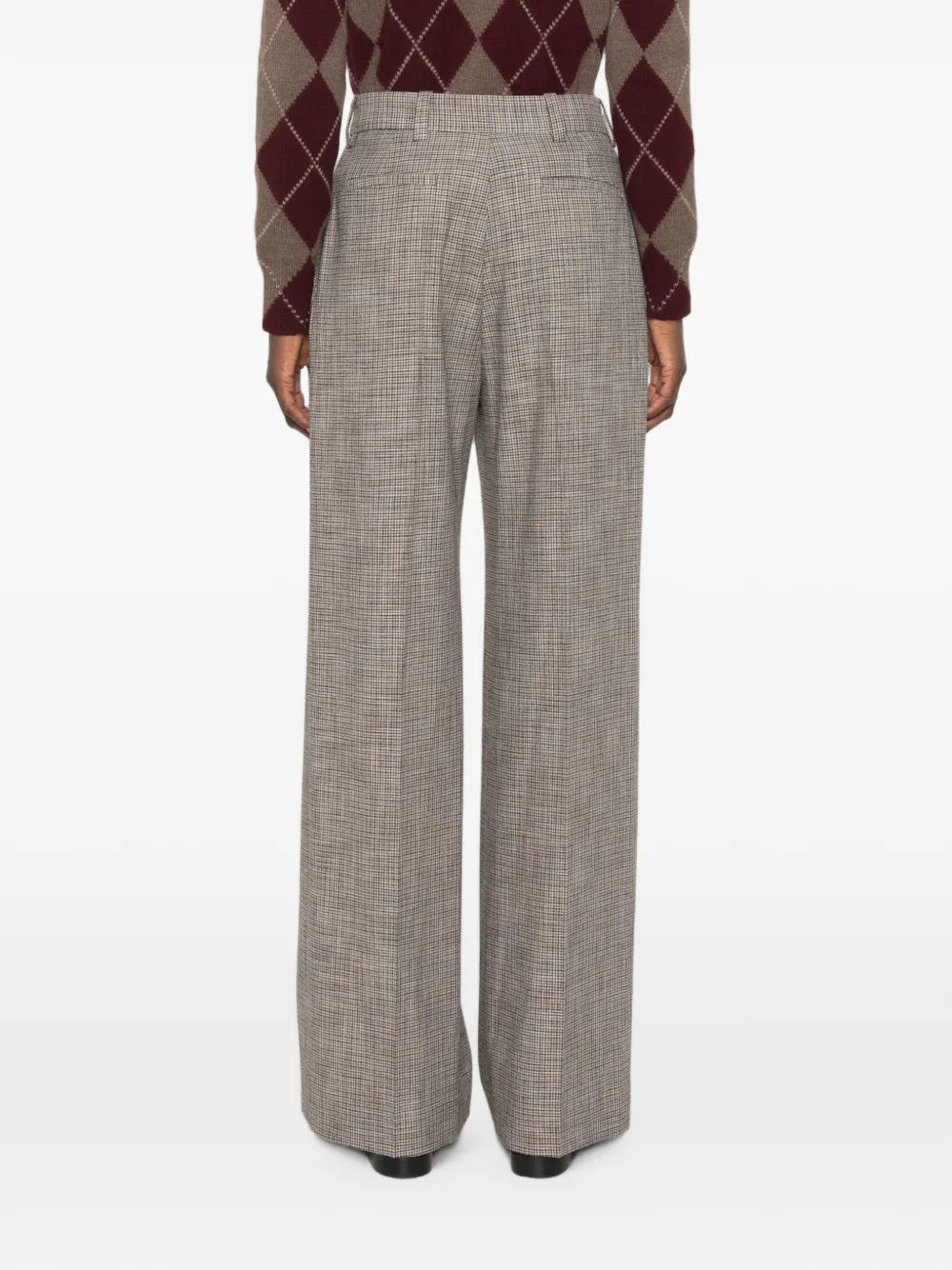 Maje Geruite broek Bruin