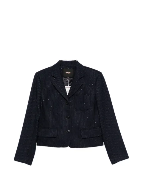 Maje pinstriped sequin-embellished blazer