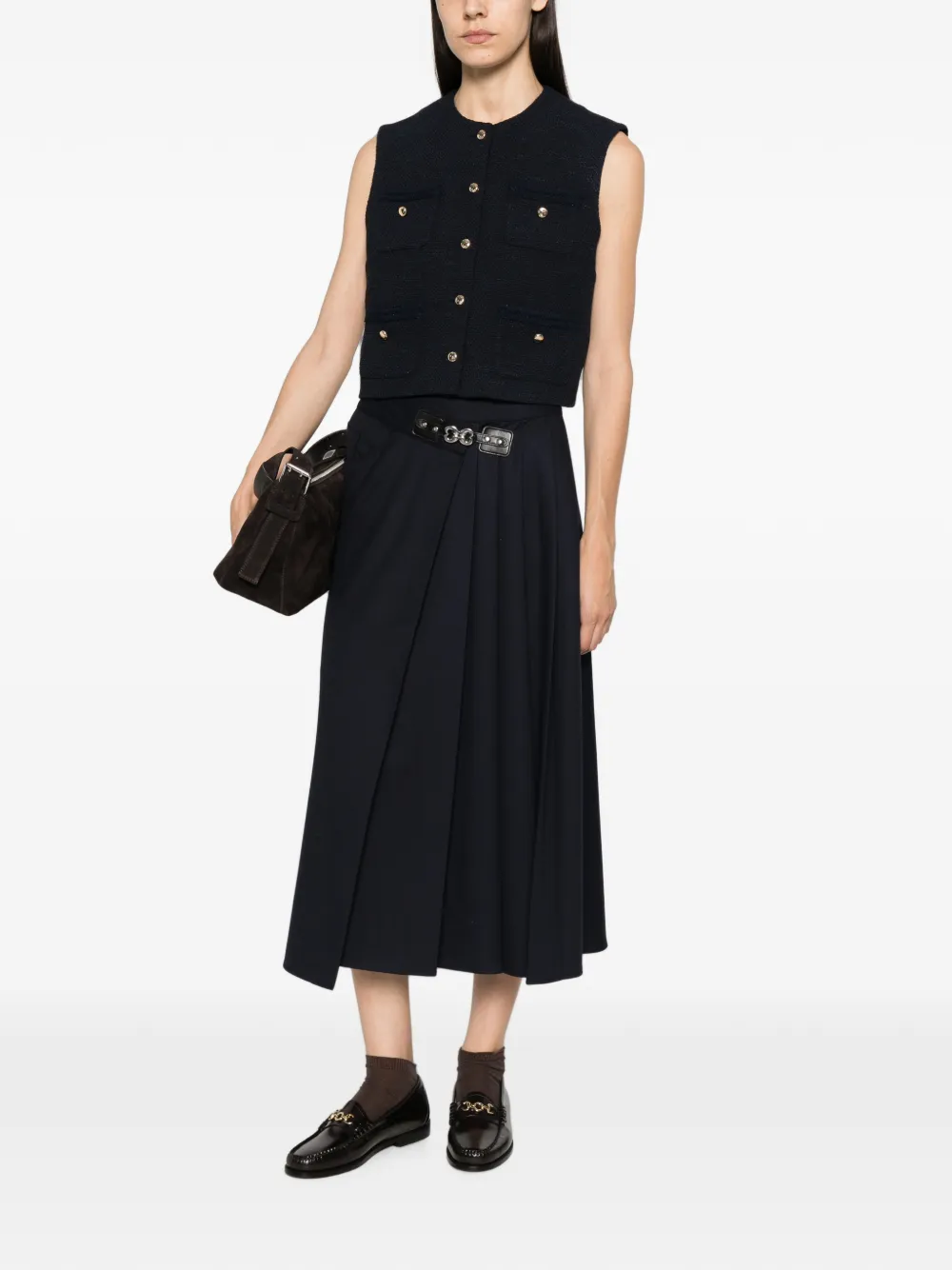 Maje buttoned sleeveless vest Blauw