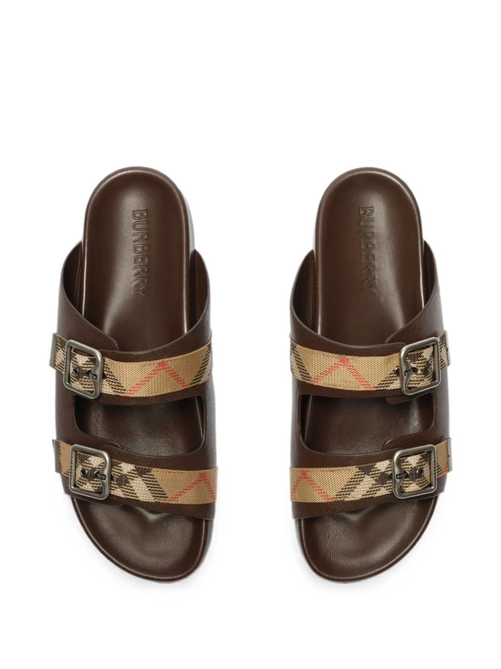 Burberry Urchin leren sandalen Bruin