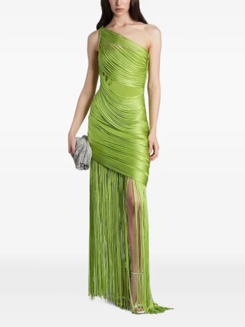 David Koma one-shoulder fringed-detail maxi dress