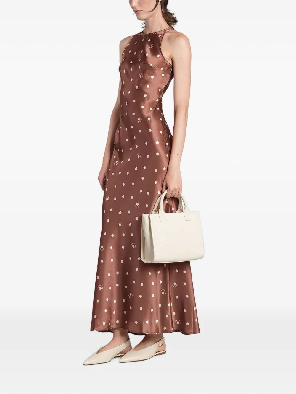 MC2 Saint Barth Maxi-jurk met stippen Bruin