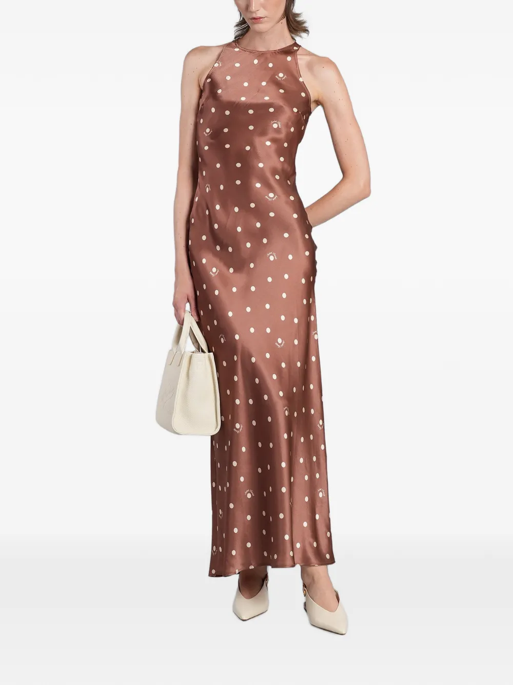 MC2 Saint Barth robe longue à pois - Marron