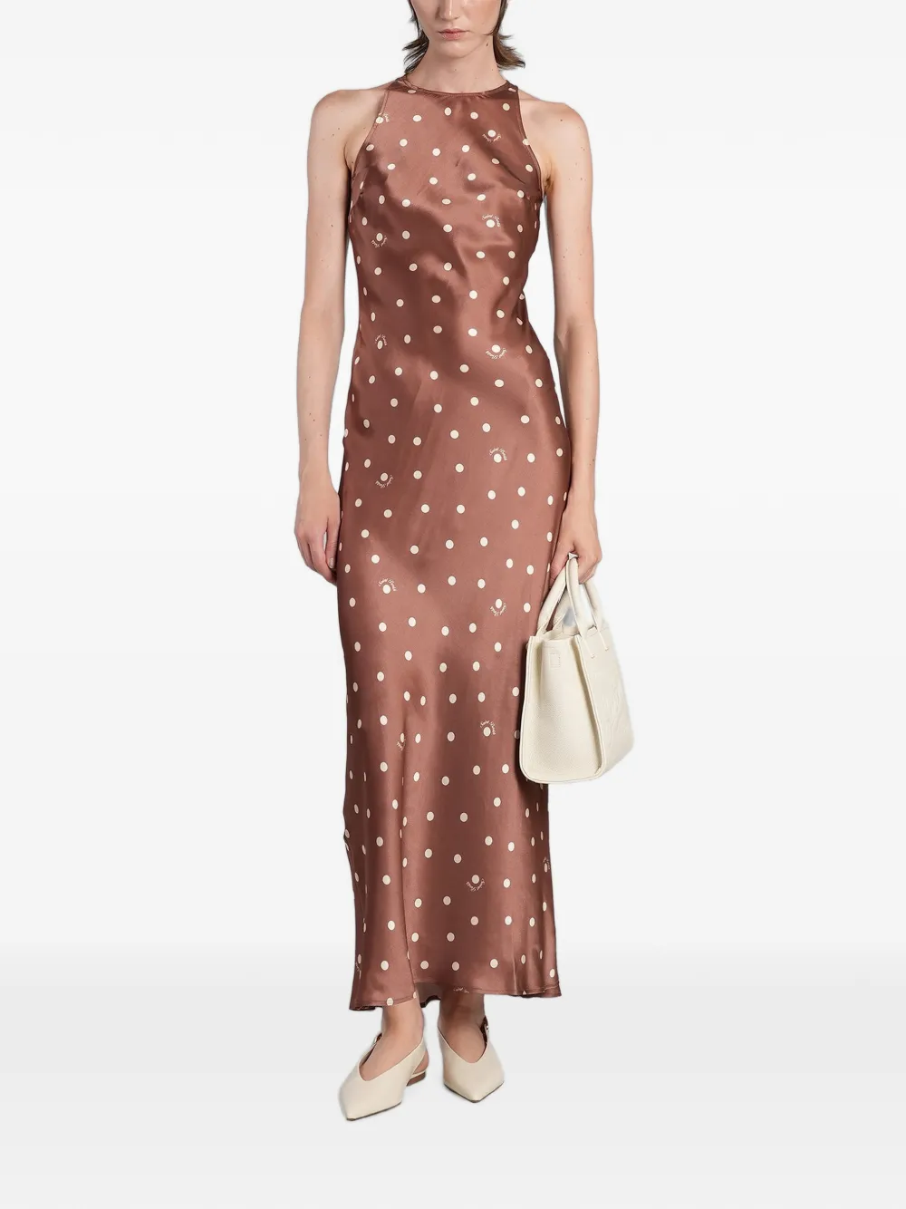 MC2 Saint Barth Maxi-jurk met stippen Bruin