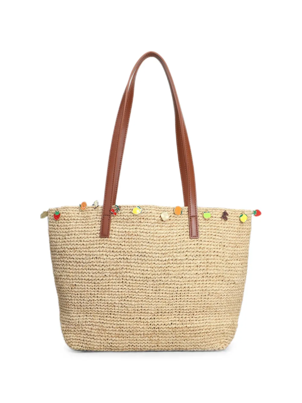 MC2 Saint Barth Schoudertas met geborduurd logo en bedel Beige