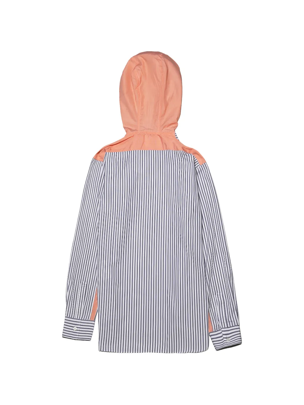 Comme Des Garçons Shirt Gestreept overhemd met trekkoord capuchon Wit