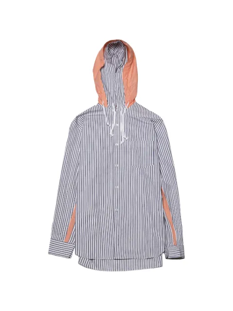 Comme Des Garçons Shirt striped drawstring-hood shirt