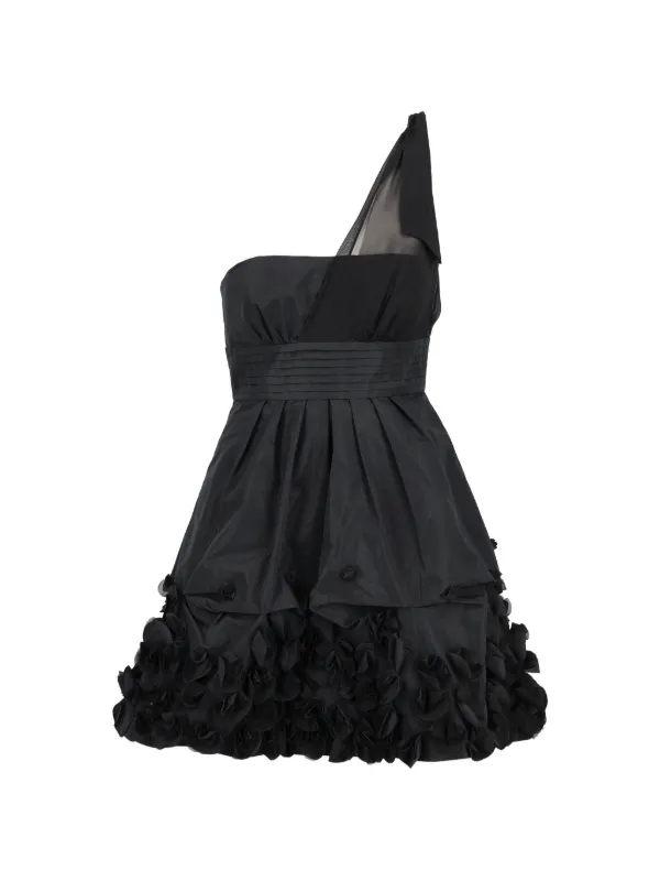 bcbg one shoulder black dress BCBGMAXAZRIA Women's Embellished Twist Hot Fix Gown - Black