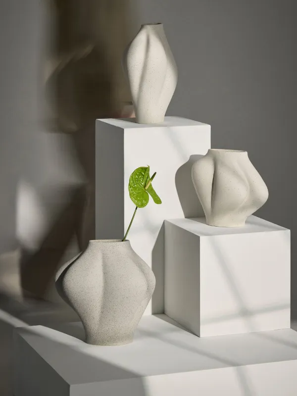 AYTM Saltare Asymmetrical Stoneware Vase | Neutrals