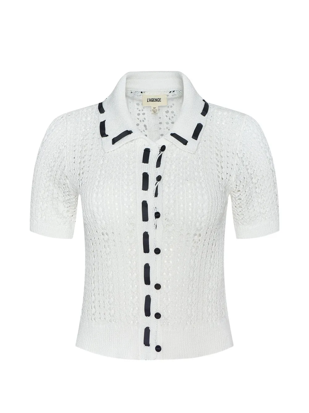 L'agence Ninette Pointelle-knit Cardigan In Neutral